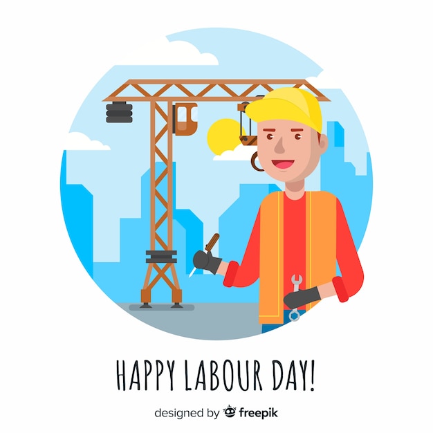 Free vector flat labour day background