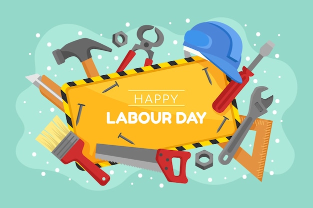 Flat labour day background