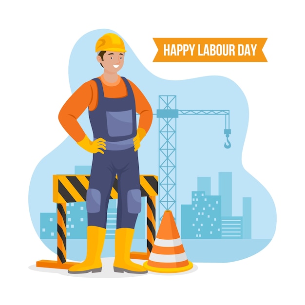 Free vector flat labour day background