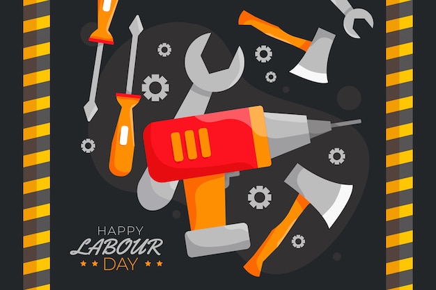 Free vector flat labour day background