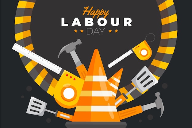 Free vector flat labour day background