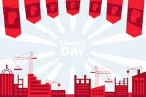 Free vector flat labour day background