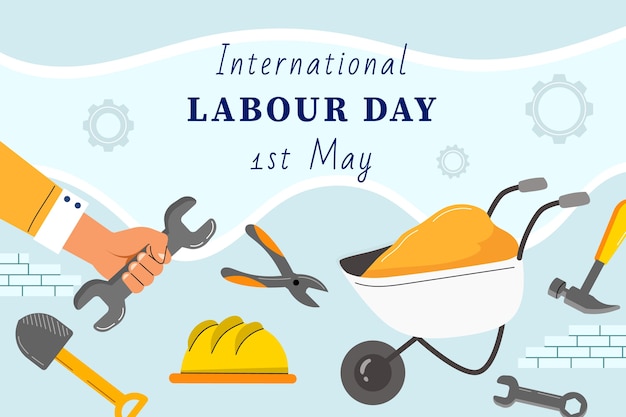 Flat labour day background