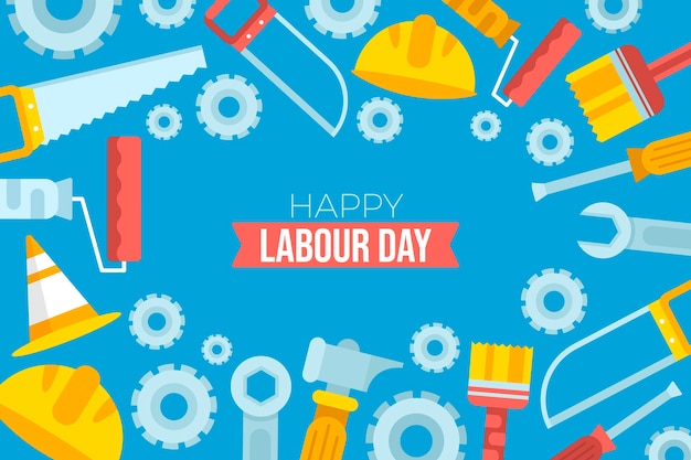 Free vector flat labour day background