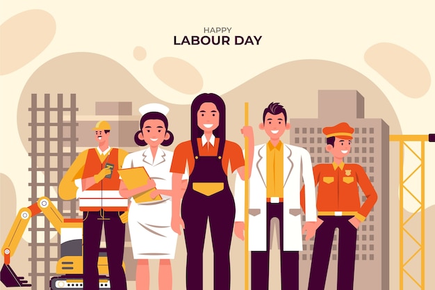 Free vector flat labour day background