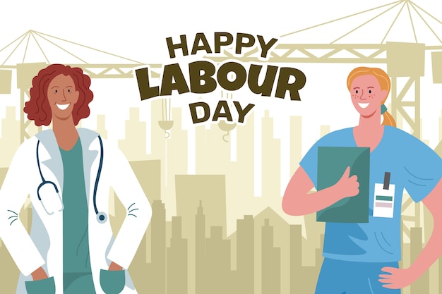 Flat labour day background