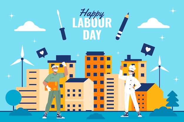 Flat labour day background
