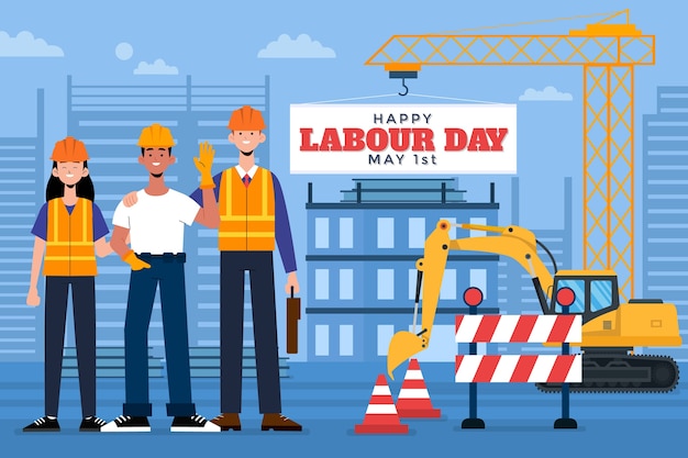 Flat labour day background