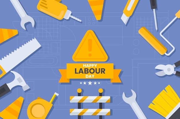 Free vector flat labour day background