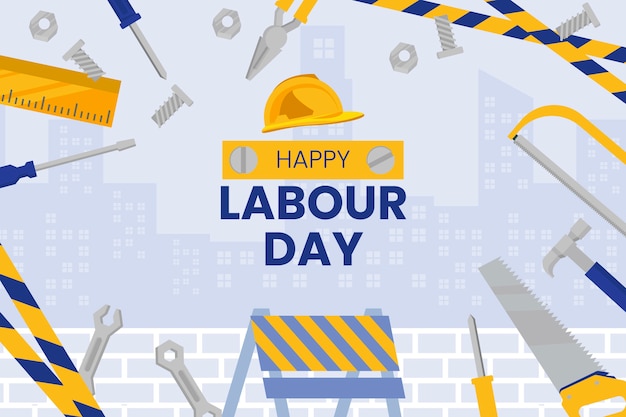 Free vector flat labour day background