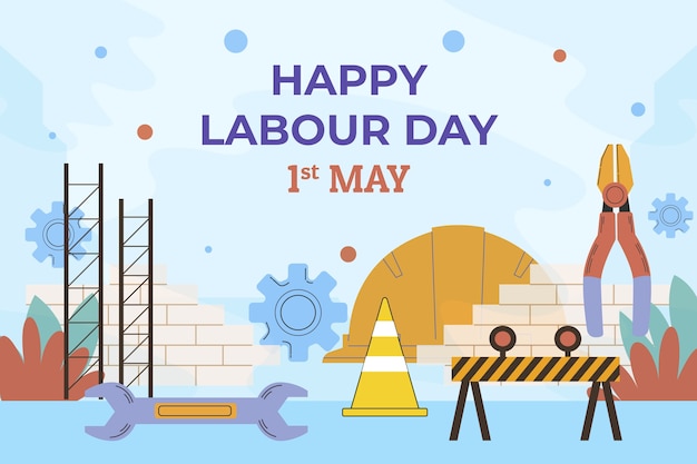 Free vector flat labour day background