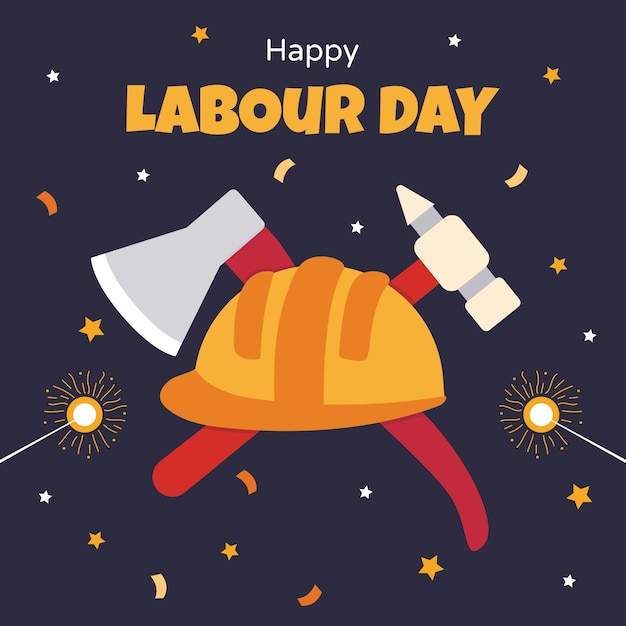 Free vector flat labour day background