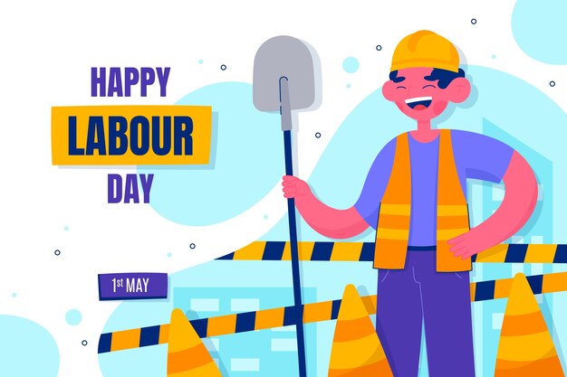 Flat labour day background