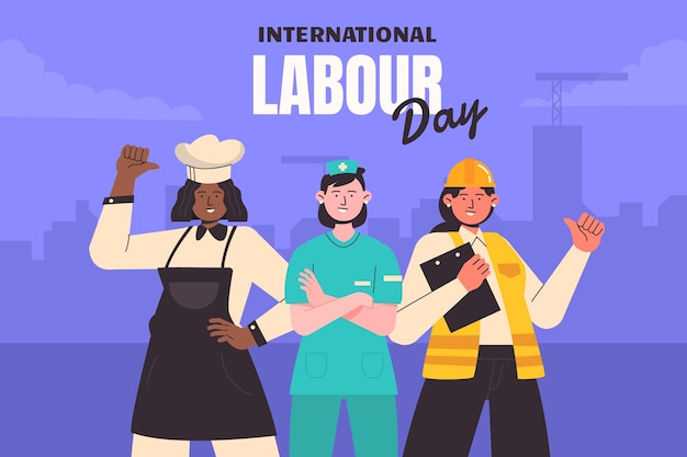 Flat labour day background