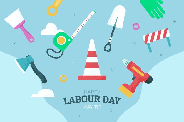 Flat labour day background