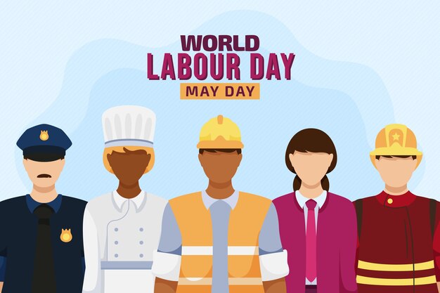 Flat labour day background