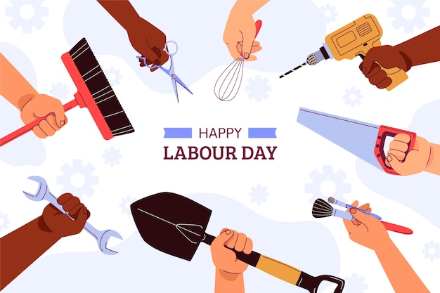 Flat labour day background