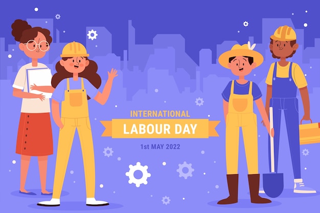 Flat labour day background