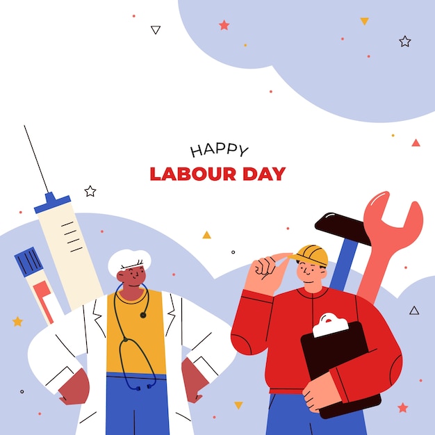 Flat labour day background