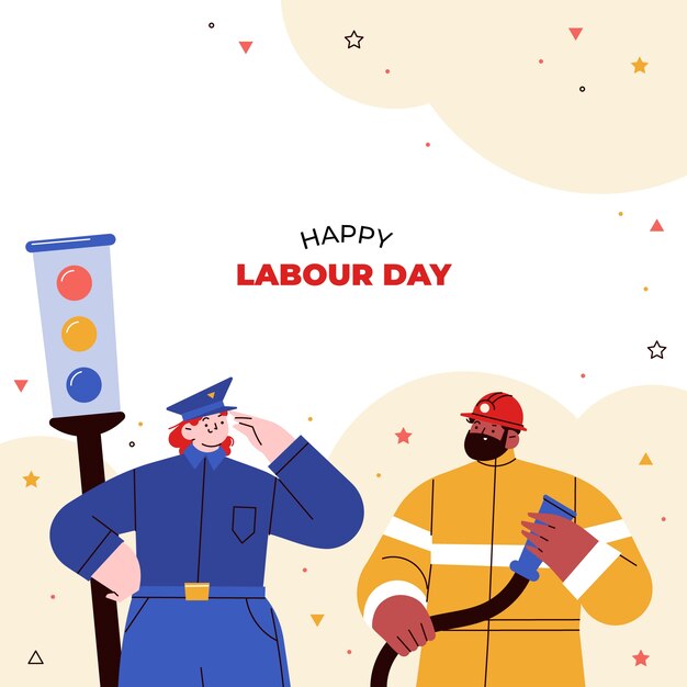 Flat labour day background