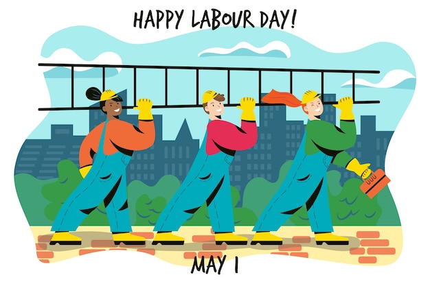 Free vector flat labour day concept