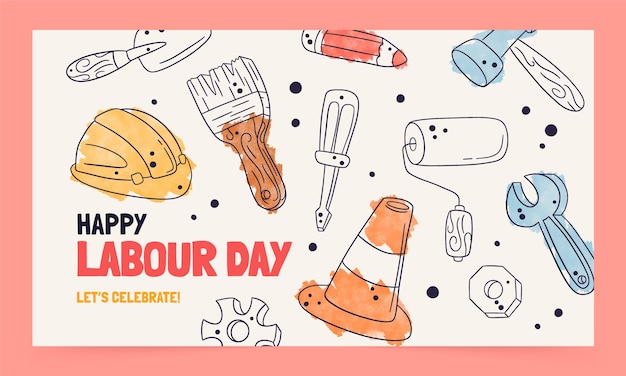 Free vector flat labour day twitch background