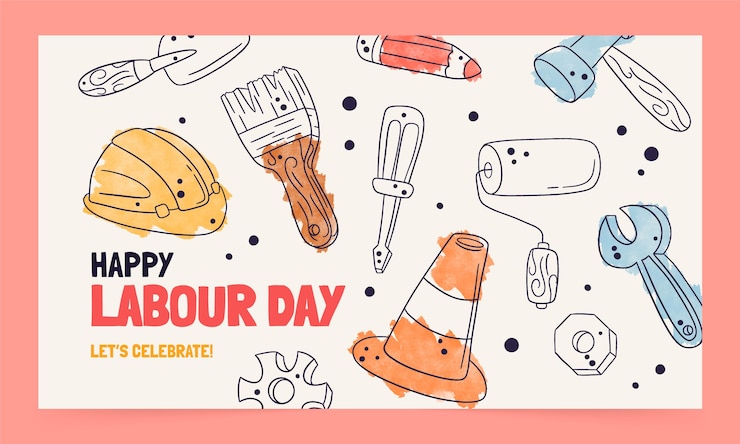 Free Vector flat labour day twitch background