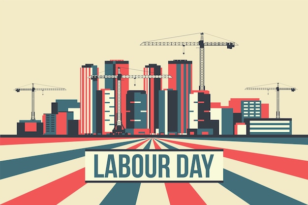 Free vector flat labour day wallpaper