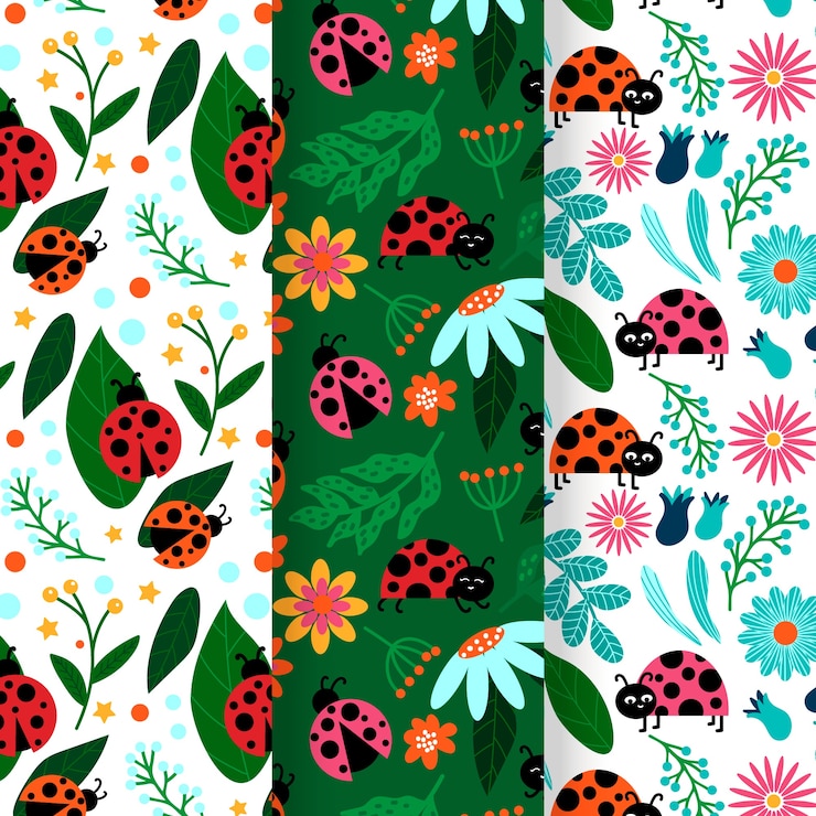 Free Vector flat ladybug pattern design