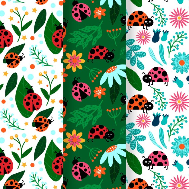 Flat ladybug pattern design