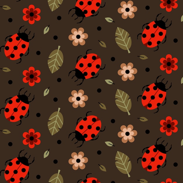 Free vector flat ladybug pattern design