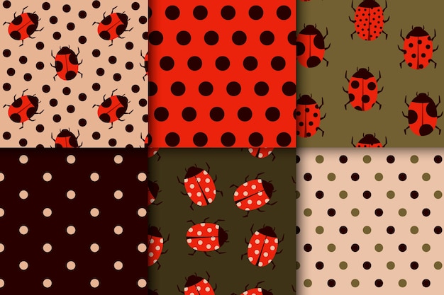 Free vector flat ladybug pattern design