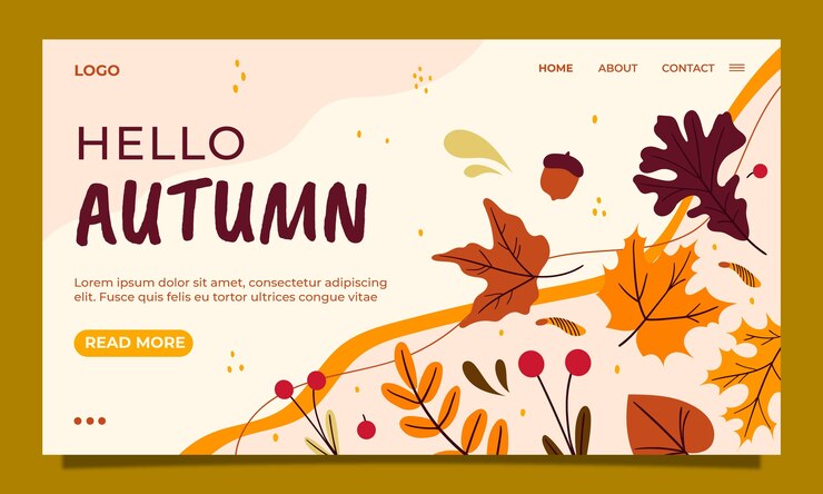 Free Vector flat landing page template for autumn celebration