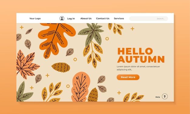 Flat landing page template for autumn celebration