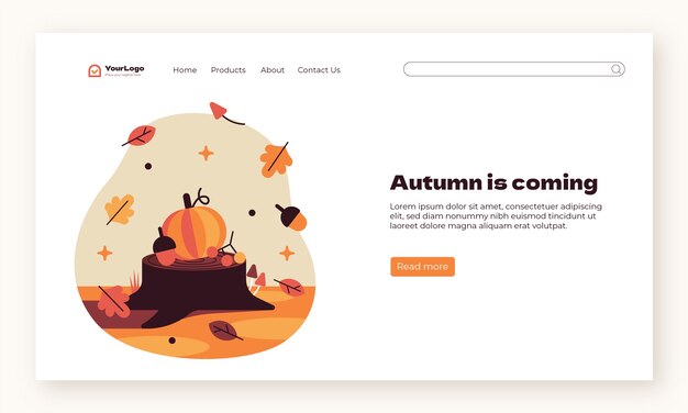 Free vector flat landing page template for autumn celebration