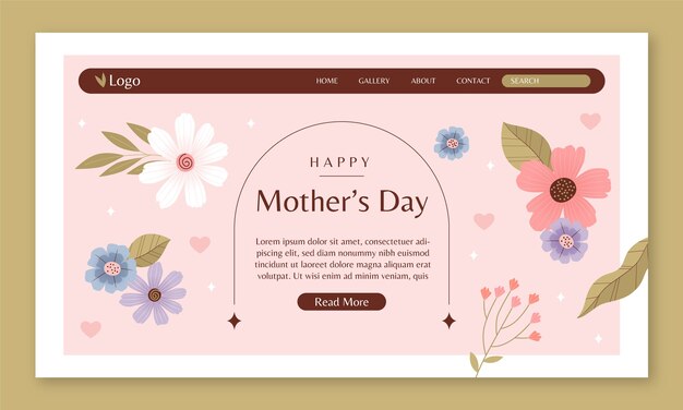 flat landing page template for mother's day celebration