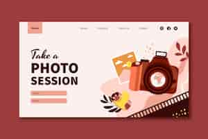 Free vector flat landing page template for world photography day celebration