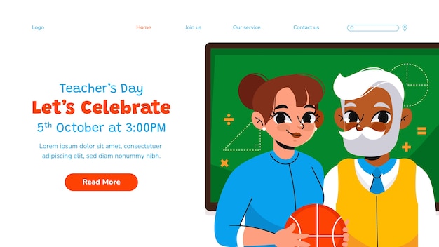 Шаблон страницы для празднования Всемирного дня учителей