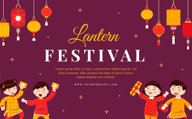 Flat lantern festival background