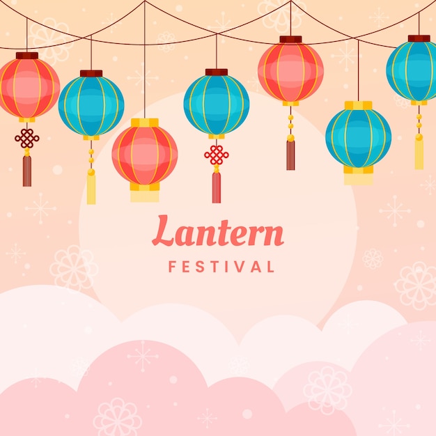 Free vector flat lantern festival background