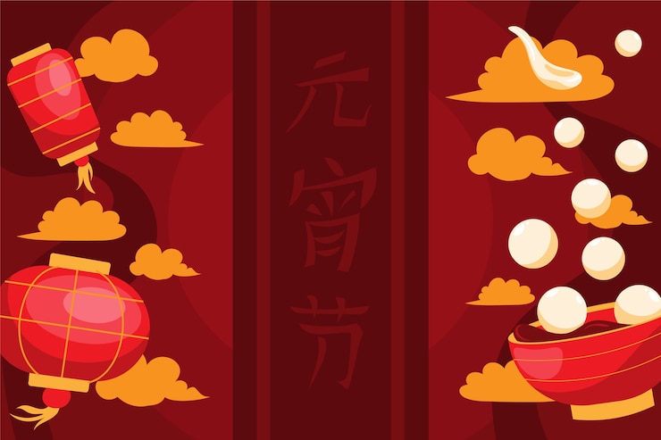 Free Vector flat lantern festival background