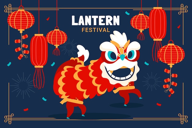 Free vector flat lantern festival background