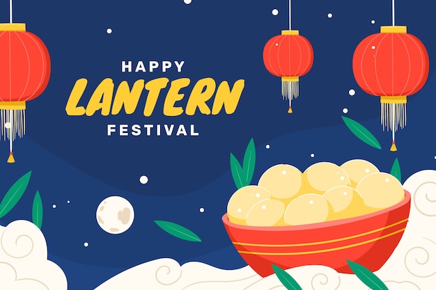 Flat lantern festival background