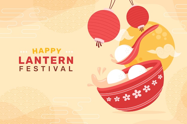 Flat lantern festival background