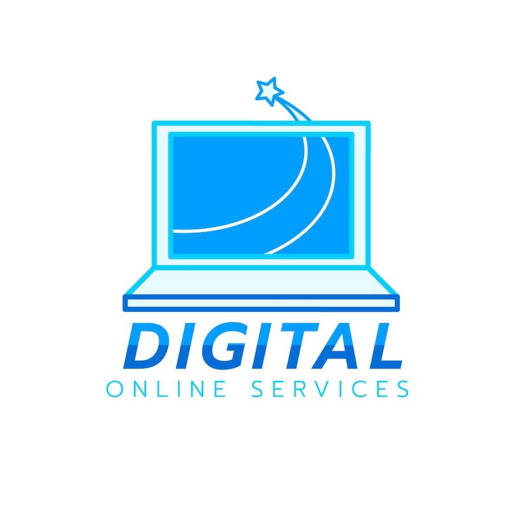 Free Vector flat laptop logo template