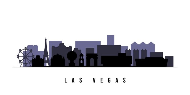 Flat las vegas skyline silhouette