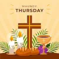 Free vector flat last supper maundy thursday illustration