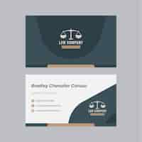 Free vector flat law firm horizontal business card template