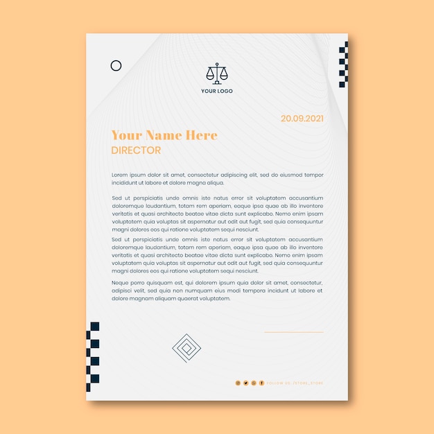 Flat law firm letterhead template