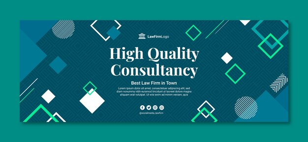 flat law firm social media cover template